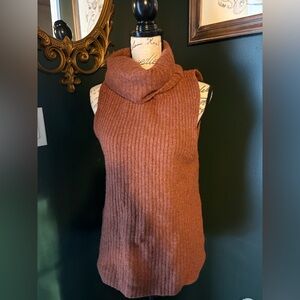 Free People burnt orange cowl neck sleeveless sweater